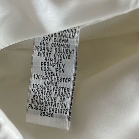 Vintage Gunne Sax Jessica McClintock Strapless Creme Satin Ruched Prom Dress - Picture 9 of 10